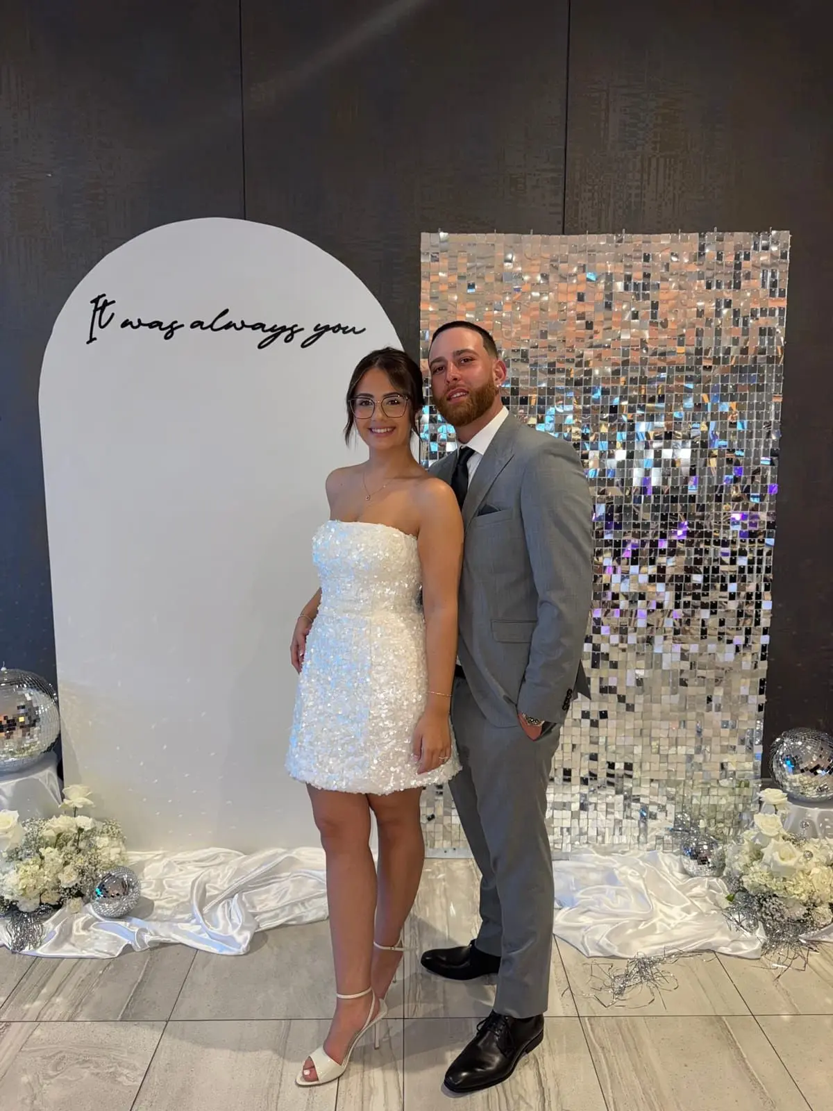 Emily and Gianluca together at their celebration